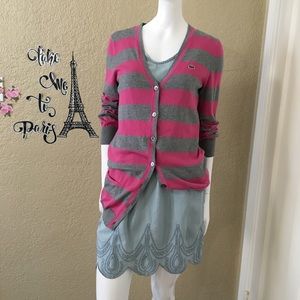 Lacoste Stripe Cardigan Sweater Size 40/8